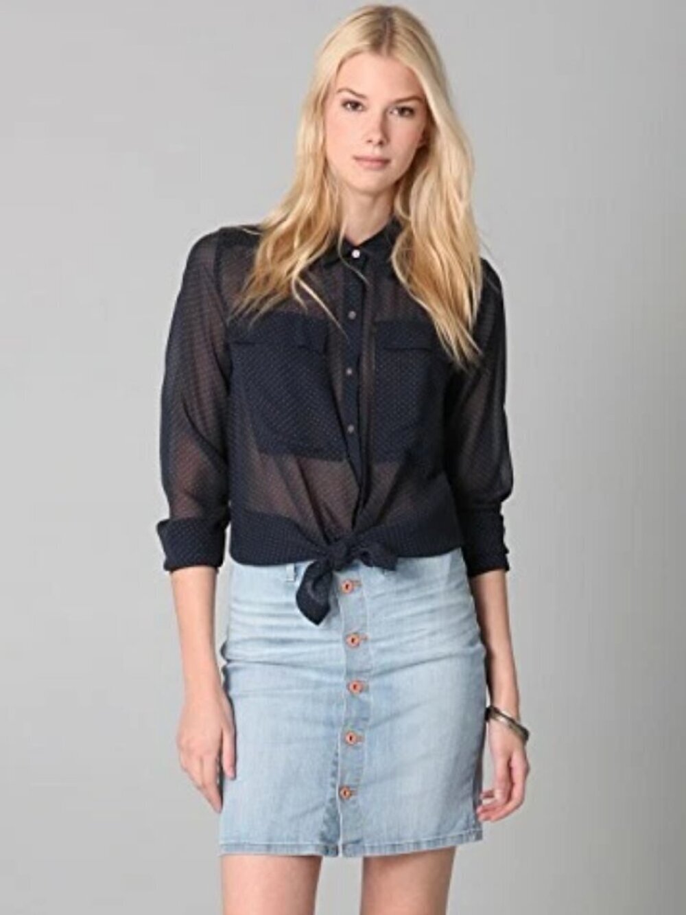 AG Lula Denim Skirt Braided Waist Size 32